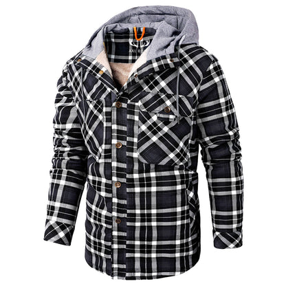Men's - Lumberjack Hoodie - Cosy Flannel Material - Stylish Casual Wear
