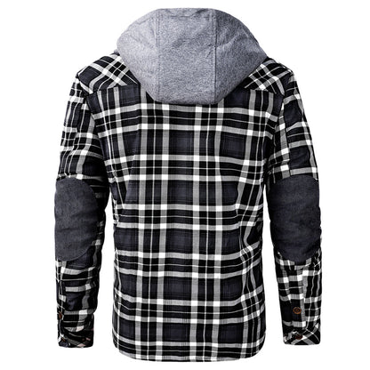 Men's - Lumberjack Hoodie - Cosy Flannel Material - Stylish Casual Wear