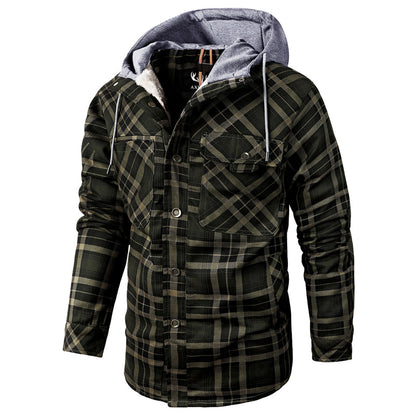 Men's - Lumberjack Hoodie - Cosy Flannel Material - Stylish Casual Wear