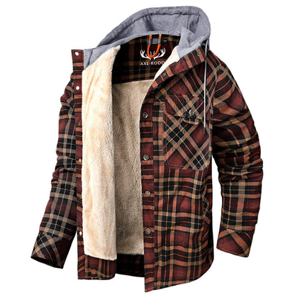 Men's - Lumberjack Hoodie - Cosy Flannel Material - Stylish Casual Wear