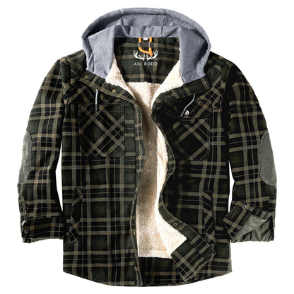 Men's - Lumberjack Hoodie - Cosy Flannel Material - Stylish Casual Wear