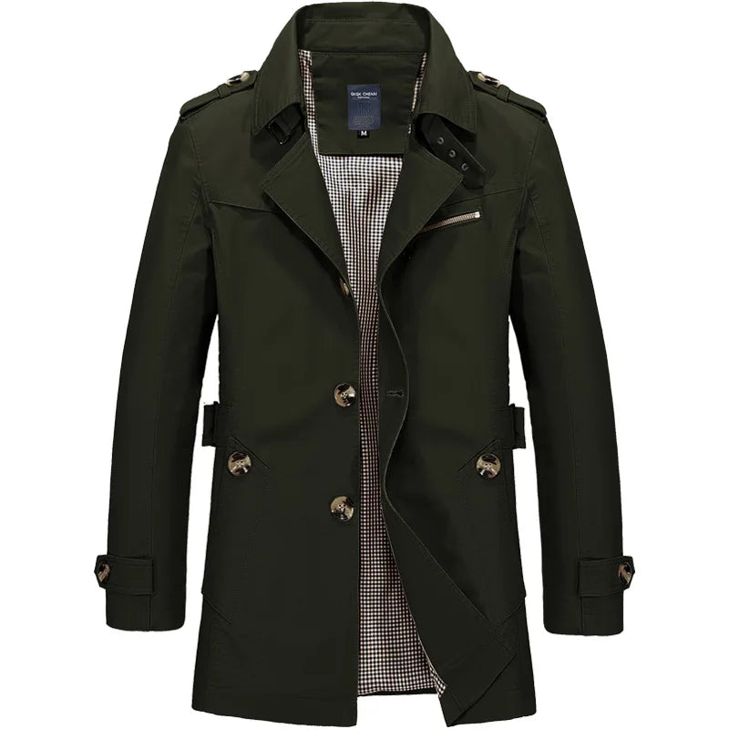 Men's - Trench Coat - Double Breasted Belted