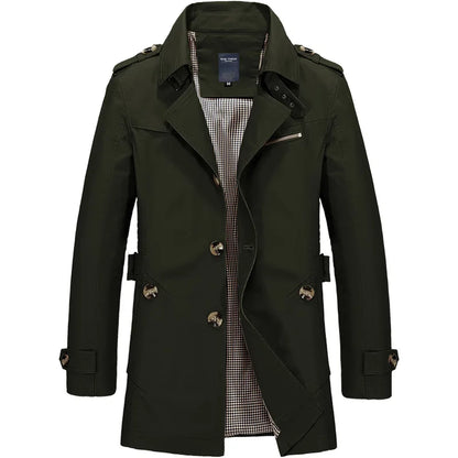 Men's - Trench Coat - Double Breasted Belted