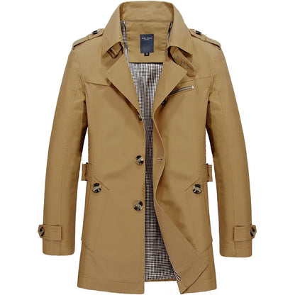Men's - Trench Coat - Double Breasted Belted