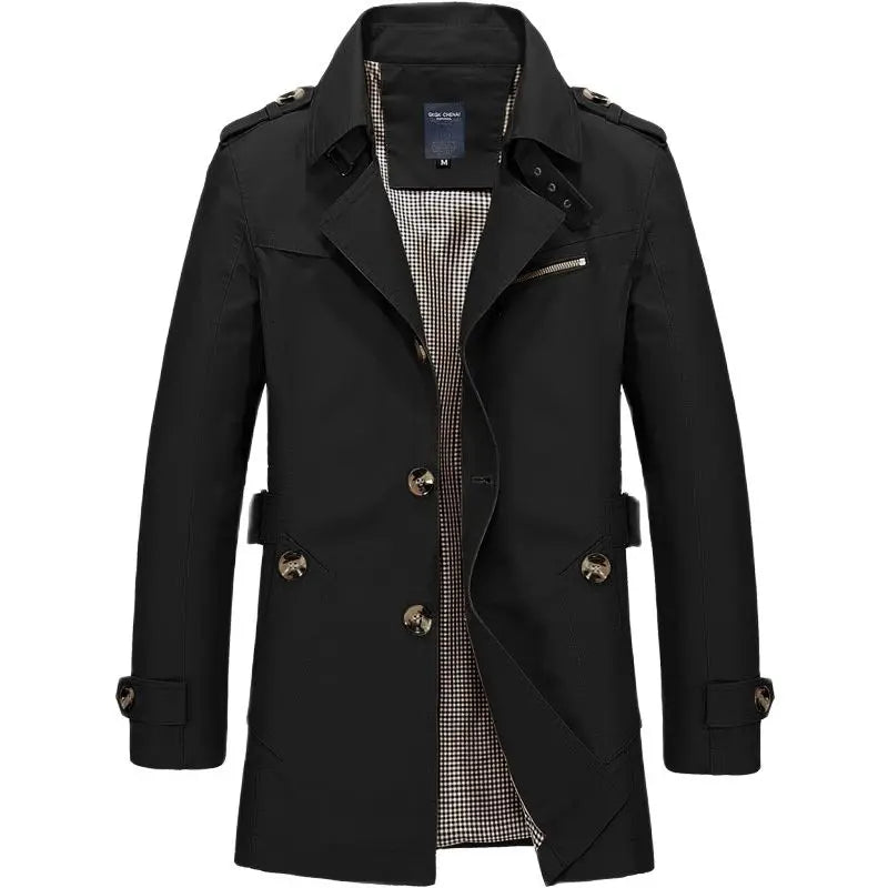 Men's - Trench Coat - Double Breasted Belted