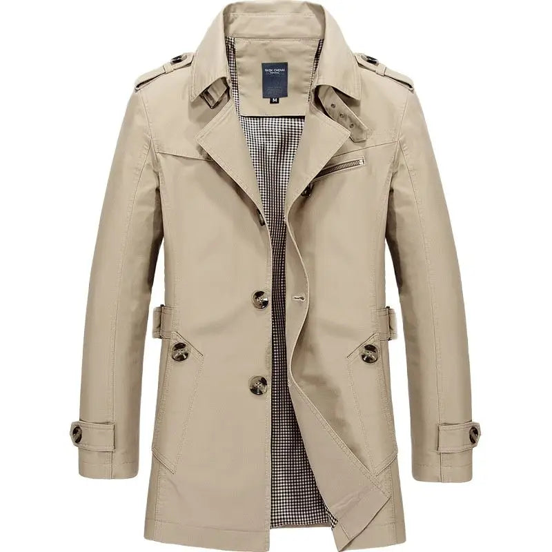 Men's - Trench Coat - Double Breasted Belted
