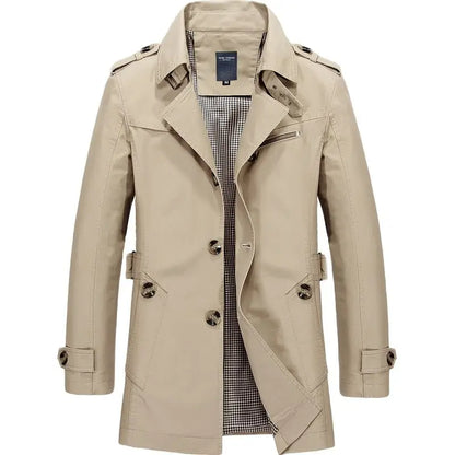 Men's - Trench Coat - Double Breasted Belted
