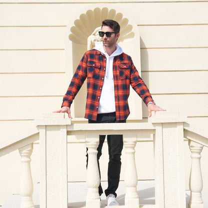 Men's - Long Sleeve Shirt – Cotton, Plaid Flannel – Casual Style