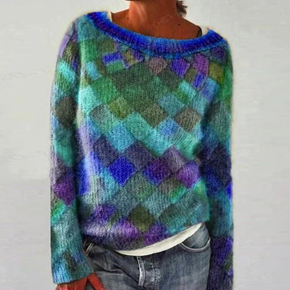Women's - Colourful O-neck Long-Sleeve Shirt - Stylish & Comfortable - Perfect for Every Occasion