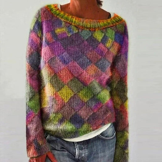 Women's - Colourful O-neck Long-Sleeve Shirt - Stylish & Comfortable - Perfect for Every Occasion