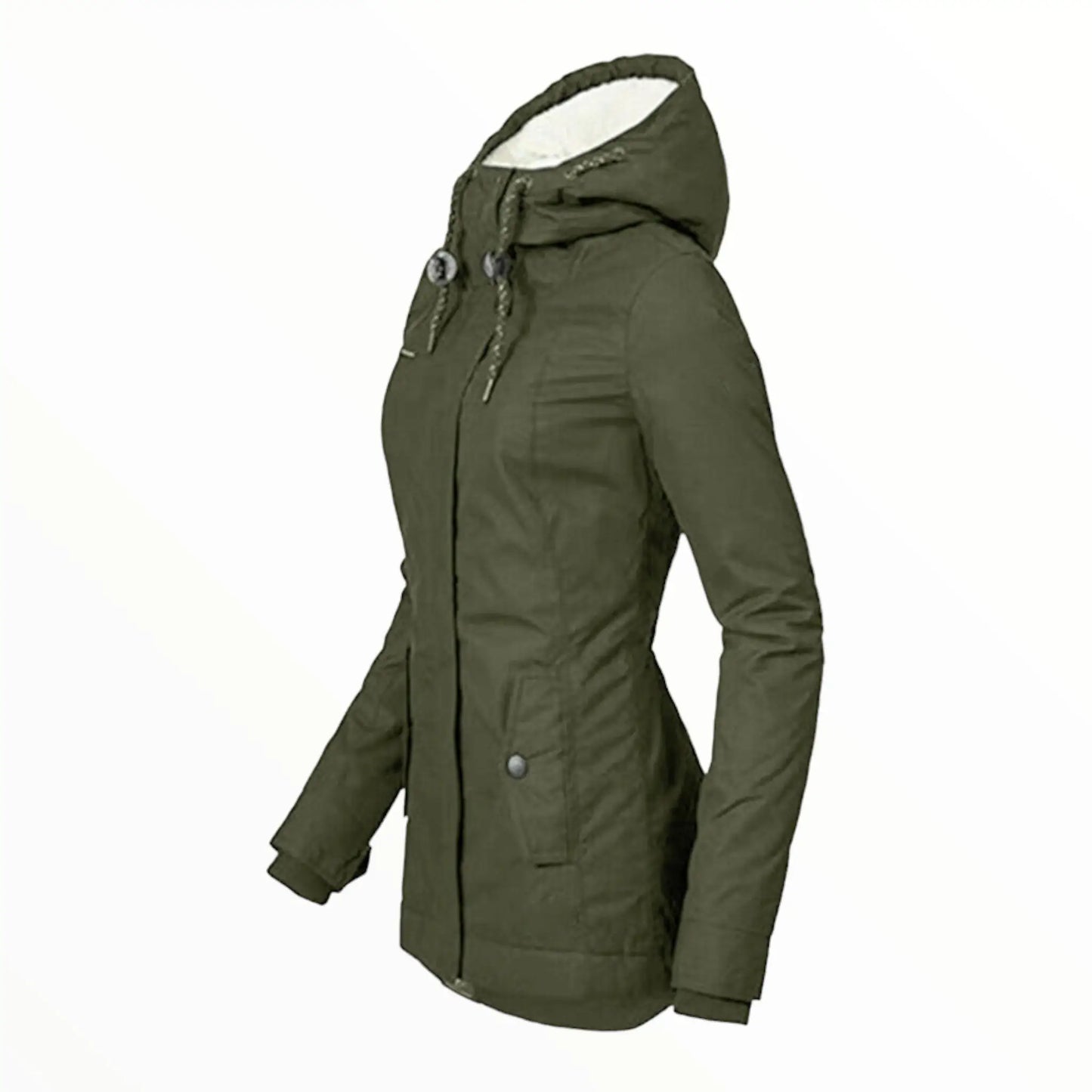 Women's - Parka Jacket - Warm Faux Fur Trim