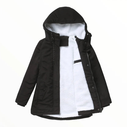 Women's - Parka Jacket - Warm Faux Fur Trim