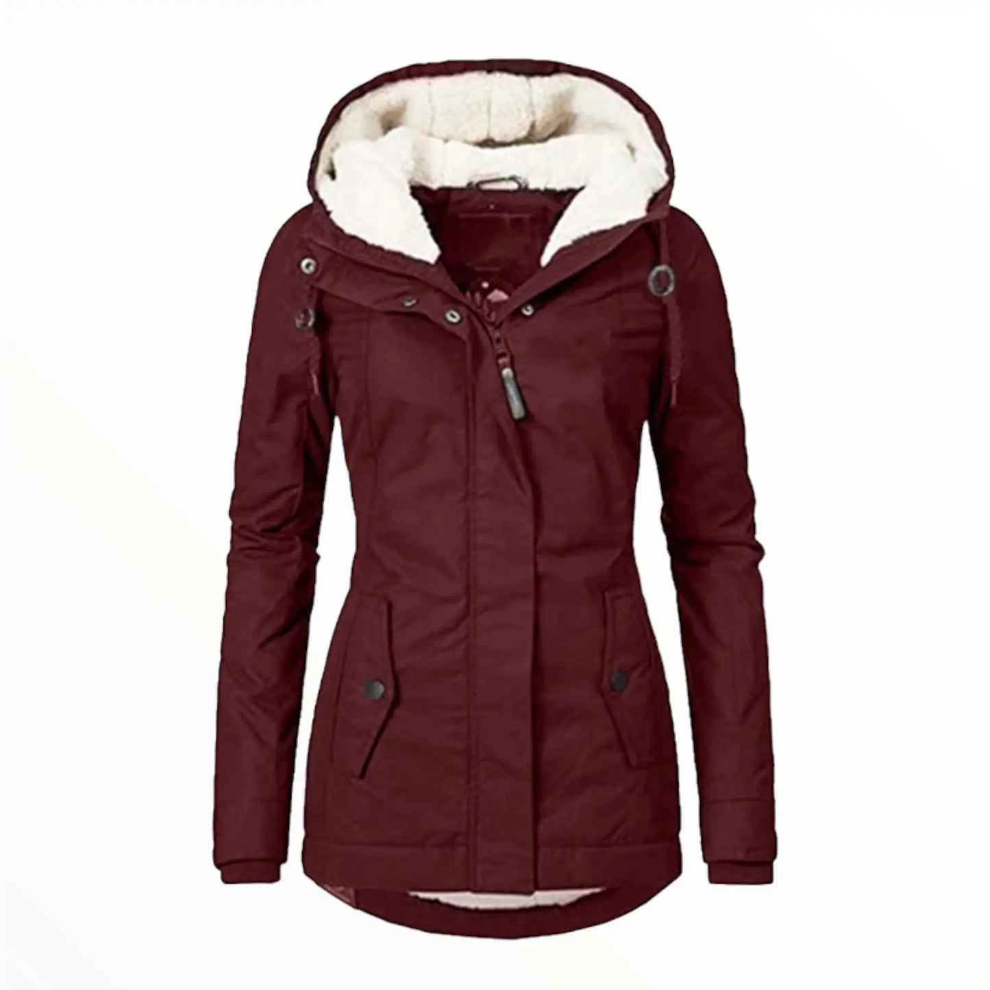 Women's - Parka Jacket - Warm Faux Fur Trim