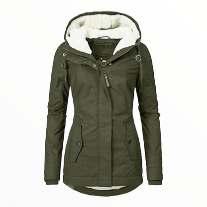 Women's - Parka Jacket - Warm Faux Fur Trim