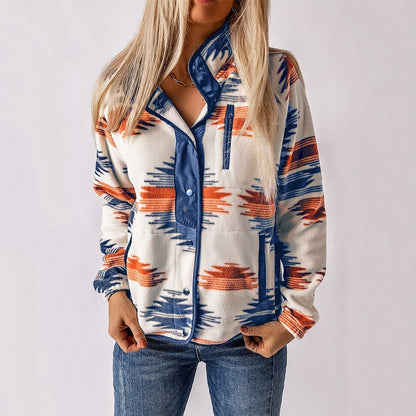 Women's - Snap-Up Fleece Jacket - Cosy, Stylish, Perfect for Layering