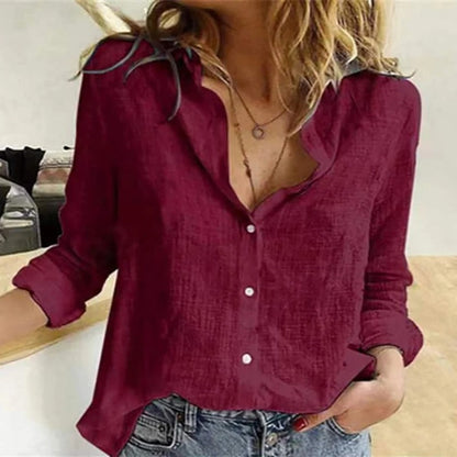Women's - Stylish Cotton Blouse - Breathable and Lightweight - Perfect for Any Occasion