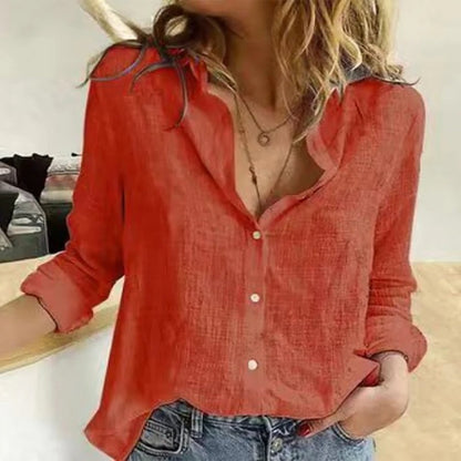 Women's - Stylish Cotton Blouse - Breathable and Lightweight - Perfect for Any Occasion