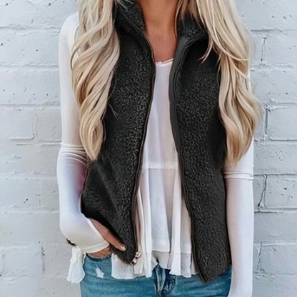 Women's - Cosy Zip Waistcoat - Stylish Comfort